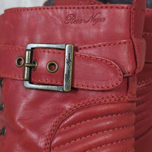 Rosa Negra Leather Combat Boots Wool Lined Swedish Design Size 36 EU - Picture 8 of 12